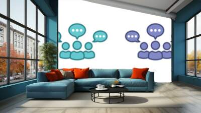 people talking icon set. meeting, communication icon, vector illustration	
 Wall mural