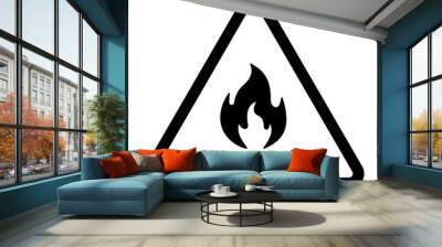 warning fire icon PNG image Wall mural