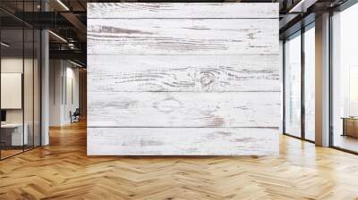 Old white wood background, rustic wooden surface with copy space Wall mural