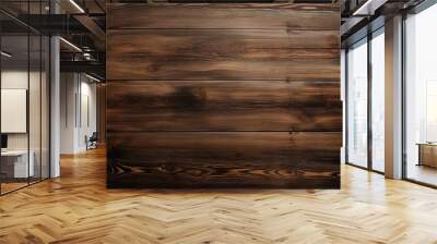 rustic old brown wooden table texture top view Wall mural