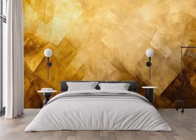 Abstract art painting featuring a poly golden background Ideal for wall decoration wallpaper murals carpets or framing as artwork Wall mural