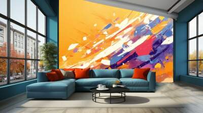 Abstract colorful vector painting with ample space for text Wall mural