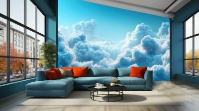 Aerial view showcasing stunning cloud formations, Aerial view of beautiful cloud patterns Wall mural