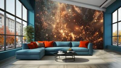 Night sky illuminated by dazzling fireworks Wall mural