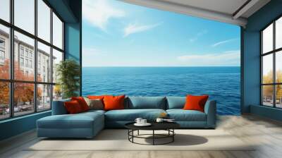 Ocean view on a clear sky backdrop Photo Wall mural