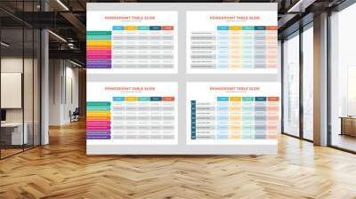 PowerPoint Table Layout, 4 Different Table Format, PowerPoint Table Vector, Creative Table Layout Wall mural