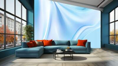 a blue and white fabric Wall mural