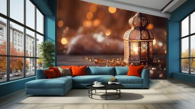 christmas lantern in the night Wall mural