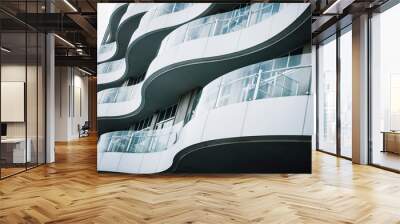 Architecture detail Modern building Terrace design Glass panel pattern Wall mural