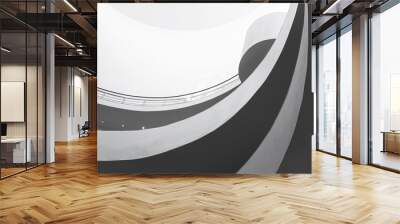 Architecture detail Spiral Slope modern style Black and White Wall mural