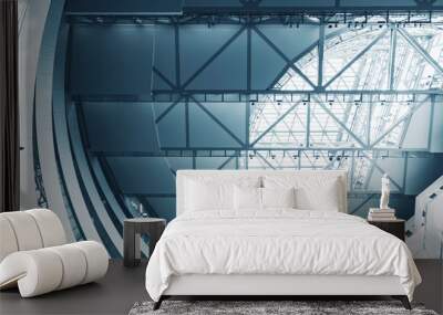 Architecture details Roof Steel structure Modern Building Abstract Background Wall mural