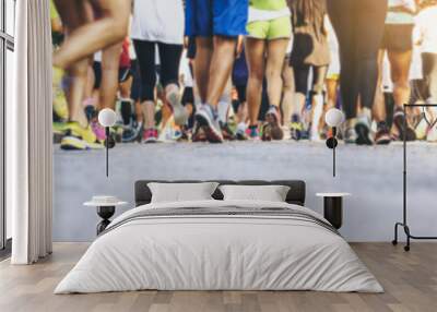 Marathon runners Crowd People Race Outdoor Sport event Wall mural