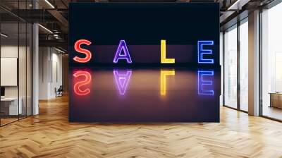 Sale neon sign Colourful signage Shop display Wall mural