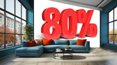 80 percent in 3d rendering isolated Wall mural