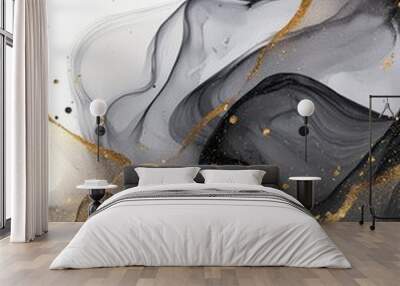 Abstract gold and gray art Wall mural