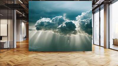 Blue sky and clouds background Wall mural