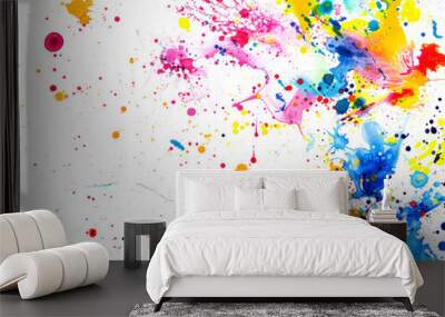 Bright splatters of color Wall mural