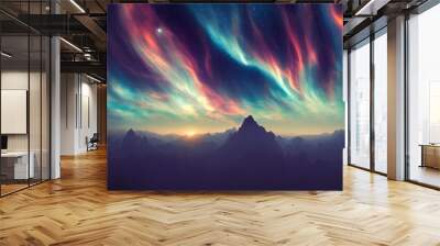 Colorful night sky space. nebula and galaxies in space. astronomy concept background. Wall mural