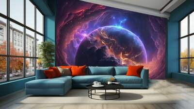 Colorful night sky space. nebula and galaxies in space. astronomy concept background.	
 Wall mural