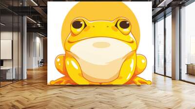 Cute yellow frog Wall mural