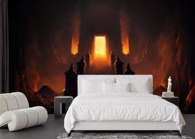 demon castle in hell Wall mural