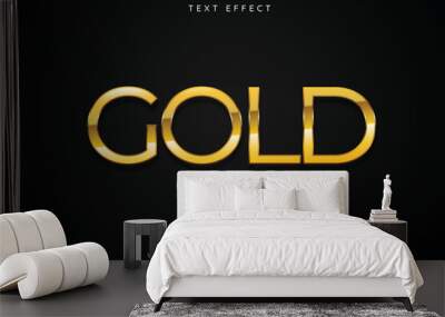 Editable text effect gold style illustrations Wall mural