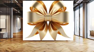 Gold bow and ribbon Wall mural