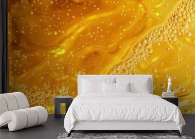 Golden liquid with bubbles Wall mural