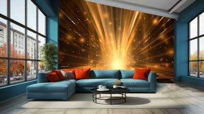 Golden rays of light Wall mural