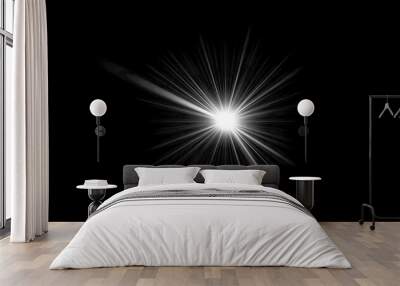 Lens flare glowing spark light effect. Laser beams, horizontal light rays. Beautiful light flares.	
 Wall mural