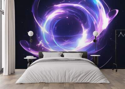 Purple and blue light swirl Wall mural