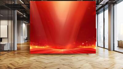 Red city skyline background Wall mural