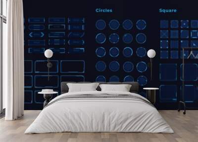 Vector hud elements set for futuristic user interface Wall mural