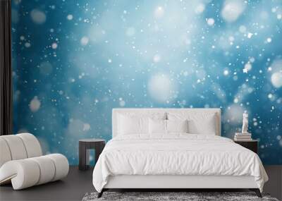 Wintery blue bokeh background Wall mural