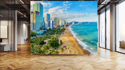 View of Nha Trang Bay with beautiful colors of water in Vietnam Wall mural