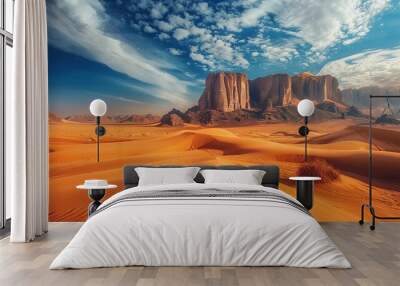 Dramatic desert landscapes with sand dunes and rock formations landscapes  Wall mural