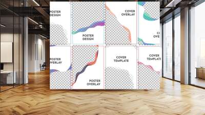 Abstract templates for A4 pages. Wavy modern style with gradient colors. Vector illustration. Cool bright wallpapers. Element for design business cards, invitations, gift cards, flyers and brochures Wall mural