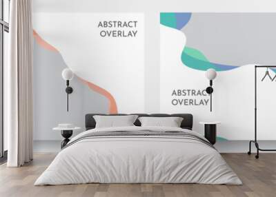 Abstract templates pages. Wavy modern style with gradient colors. Vector illustration. Cool bright wallpapers. Design elements for banner, poster, invitation, card, social media.  Wall mural