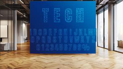 Technology abstract font set. Eps 10 Wall mural