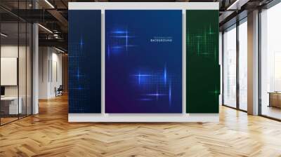 vector illustration. abstract technology. digital geometric background. neon glowing dots particles  Wall mural