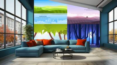 Vector landscapes set  Wall mural