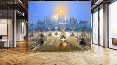 3d rendering sand glass fantasy landscape image Wall mural