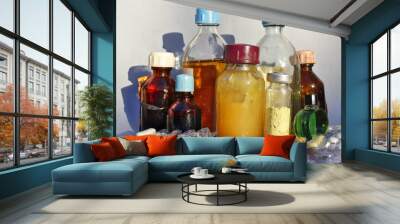 various medicines in bottles and tablets Wall mural