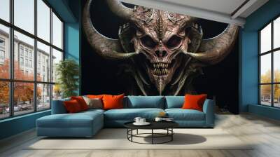 alien creature with horns, demon, generative ai  Wall mural