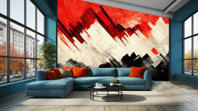 Red and black abstract wallpaper background illustration Wall mural