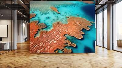 scenic view of coral reef in an aerial shot, generative ai  Wall mural