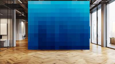 Gradient blue background. Geometric texture of light-dark blue squares. The substrate for branding, calendar, postcard, screensaver, poster, cover. A place for your design or text. Vector illustration Wall mural