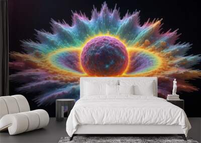 Abstract multicolored fractal background Wall mural