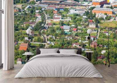 above view of country houses in suburb of Moscow Wall mural