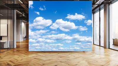 many white clouds in summer blue sky Wall mural